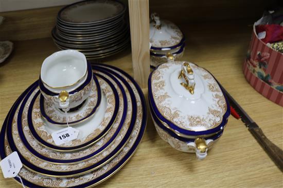 A late Victorian Royal Worcester Vitreous part dinner service, pattern no. 51,
